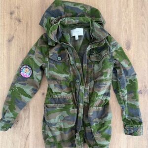 Vintage J Crew Camo Hooded Utility Jacket